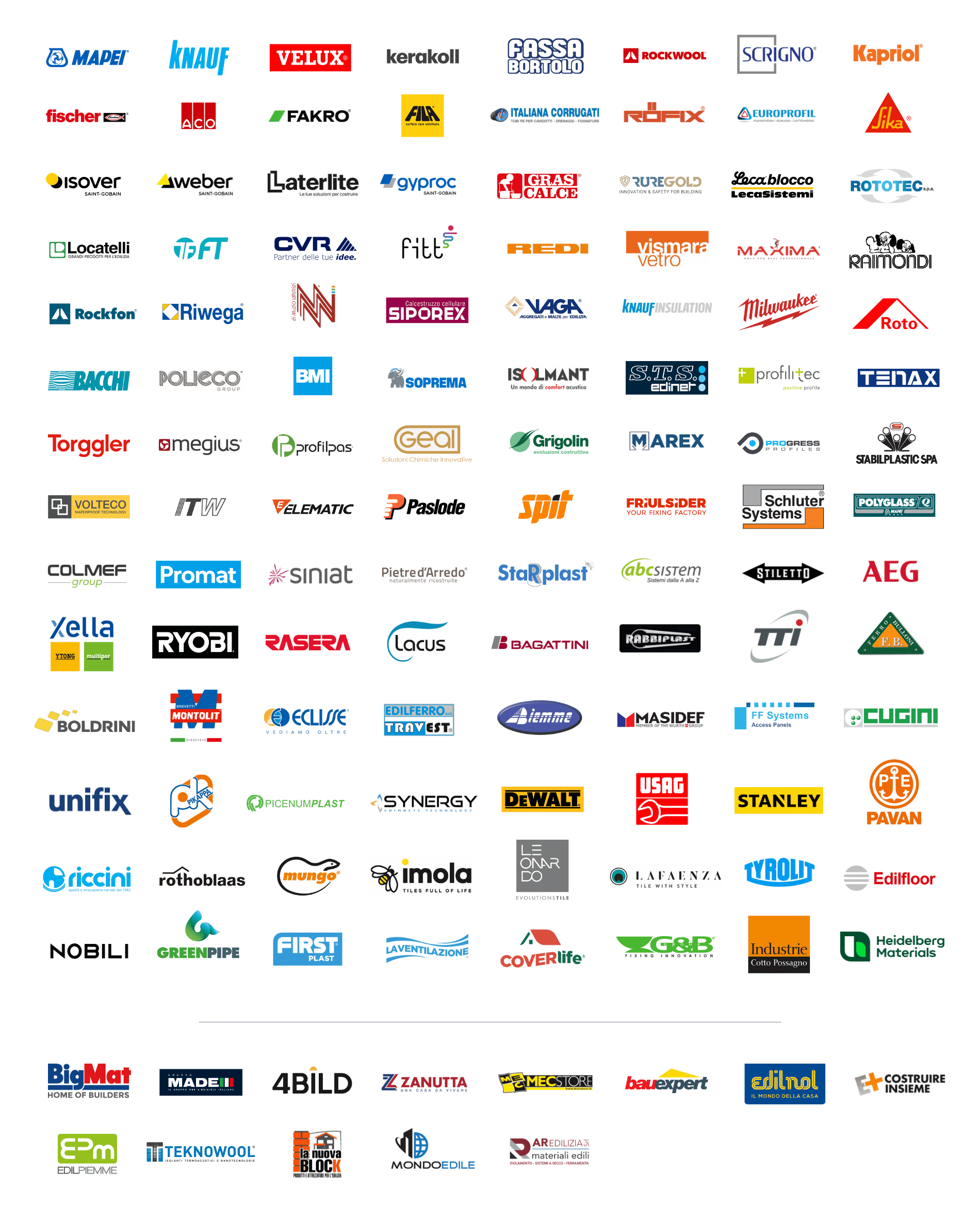 Elenco dei loghi dei produttori e dei rivenditori che hanno scelto DPrice